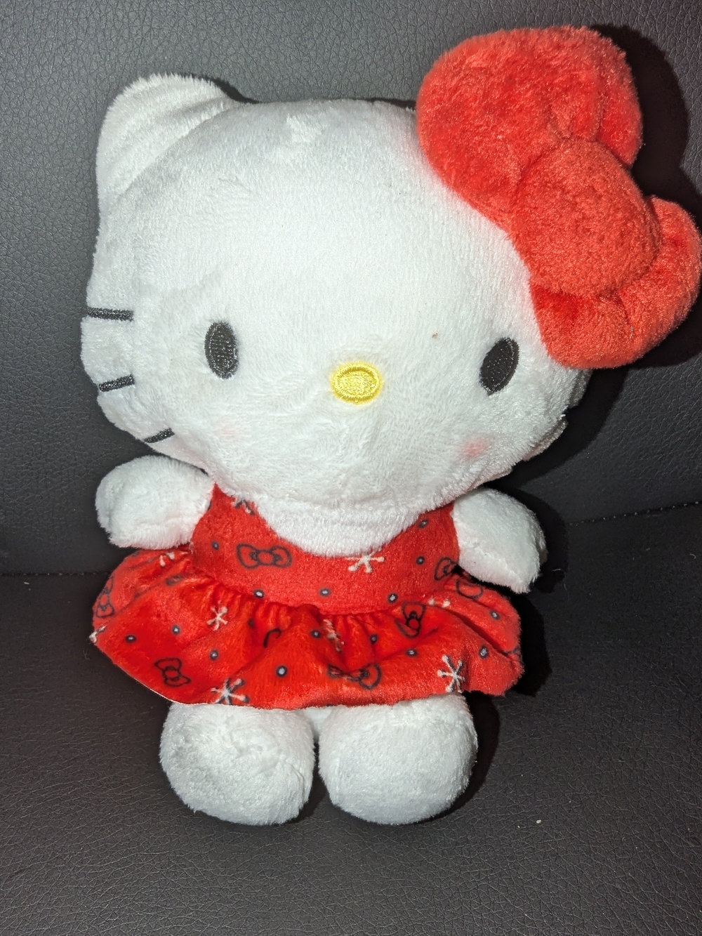 Hello Kitty Plush Toy in White and Red Dress with Bow